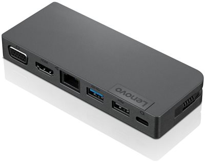 LENOVO POWERED USB-C TRAVEL HUB DOCK 4X90S92381 אחריות ע"י יבואן רשמי לשנה לנובו
