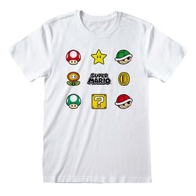 T Shirt Super Mario Items Large