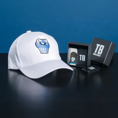 TOUCHBOOST MUFFIN כובע ממותג במארז ו5 זוגות שרוולי טאץ בוסט מאפין