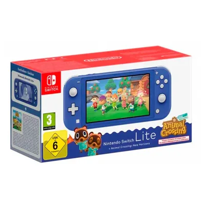Nintendo SWITCH Lite Blue Aqua with Animal crossing Game מארז באנדל
